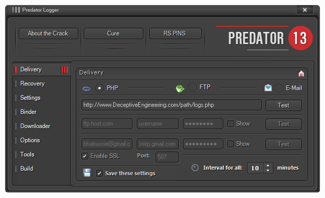 Predator Pain v13 Keylogger