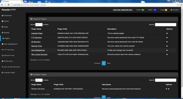 Parasite HTTP Botnet PAINEL