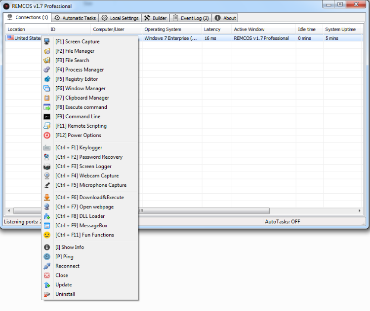 REMCOS RAT Professional v1.7 (Cracked and Fixed)
